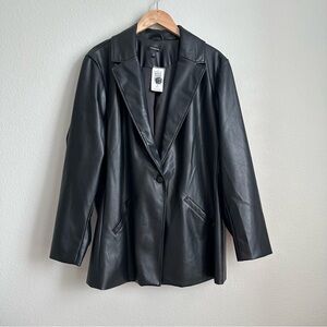 Torrid Long Line Faux Leather Blazer